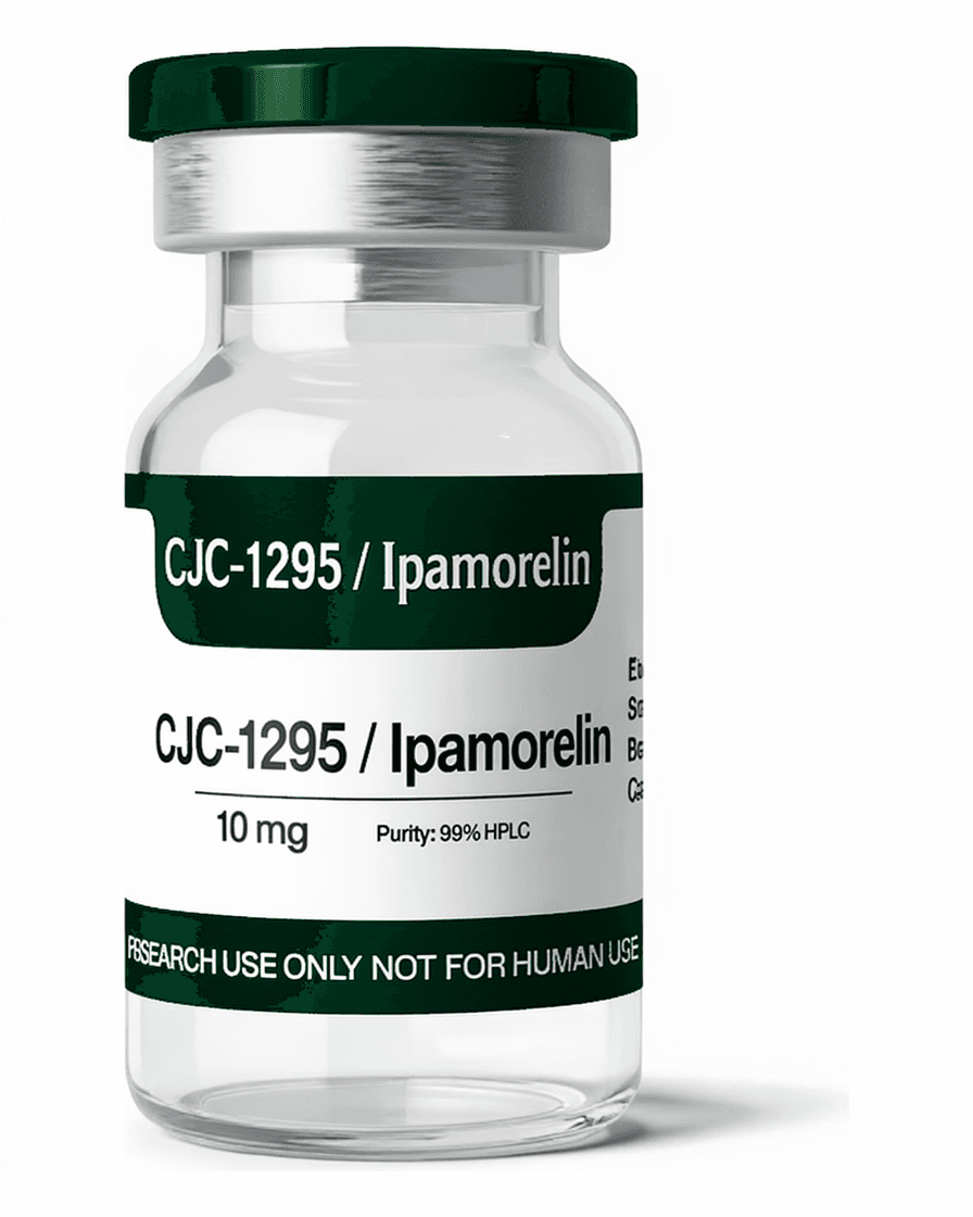 CJC-1295 / Ipamorelin research peptide blend vial, >99% HPLC purity