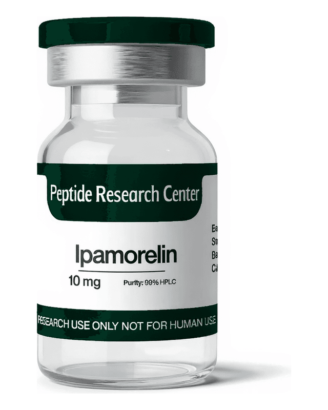 Ipamorelin research peptide vial, >99% HPLC purity