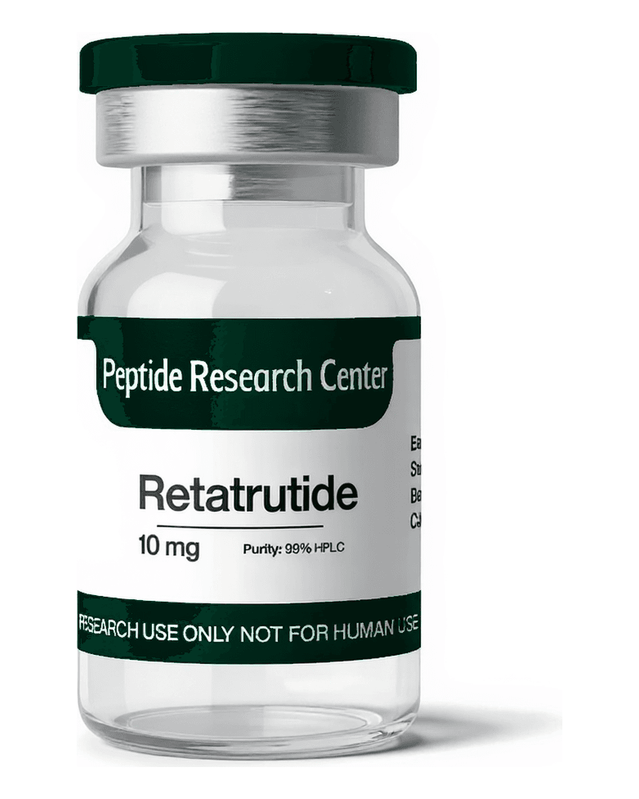 Retatrutide research peptide vial, >99% HPLC purity
