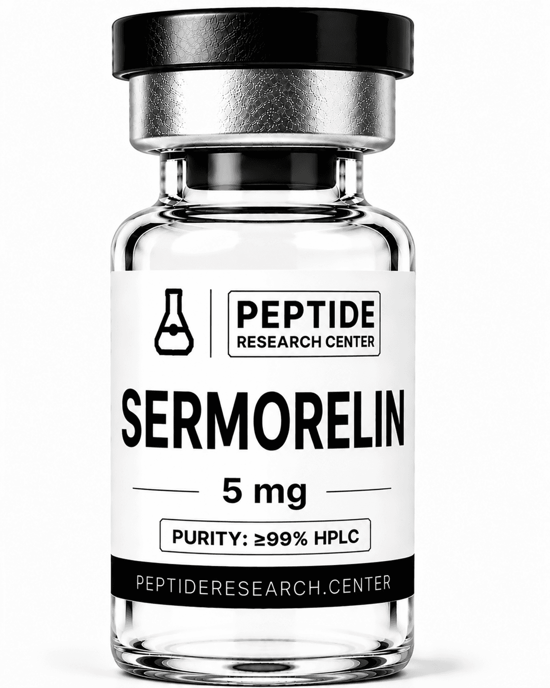 Sermorelin 5 mg research peptide vial, >99% HPLC purity