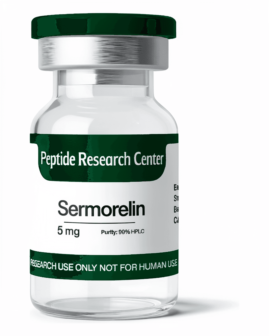 Sermorelin 5 mg research peptide vial, >99% HPLC purity
