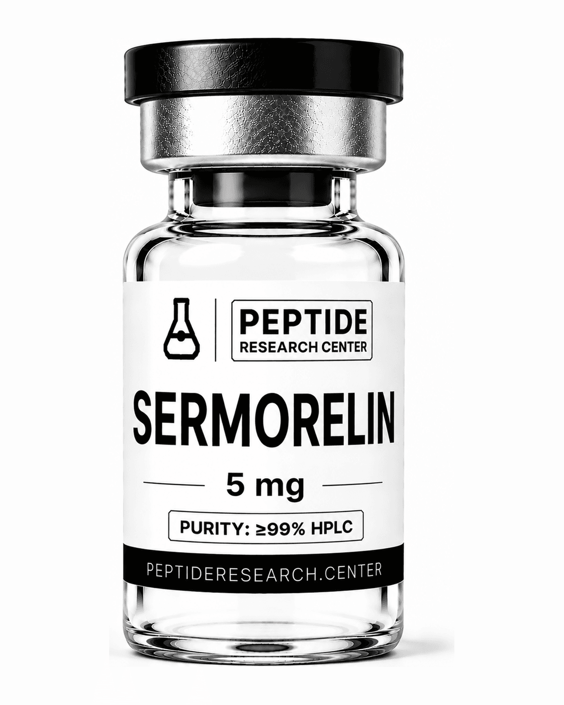 Sermorelin 5 mg research peptide vial, >99% HPLC purity