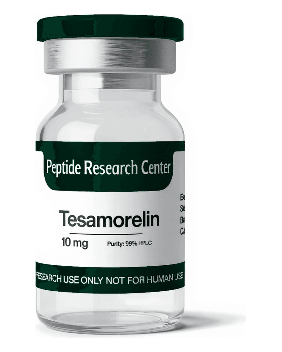 Tesamorelin research peptide vial, >99% HPLC purity