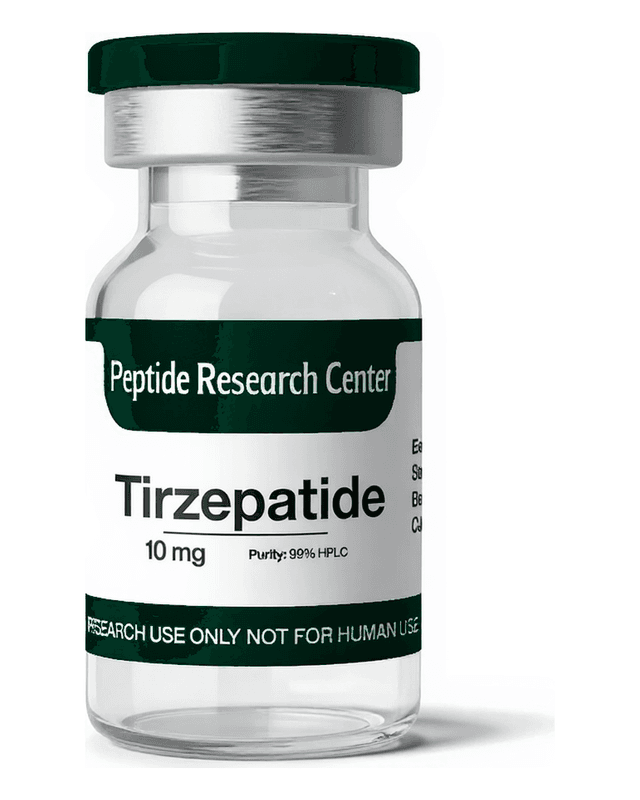 Tirzepatide research peptide vial, >99% HPLC purity